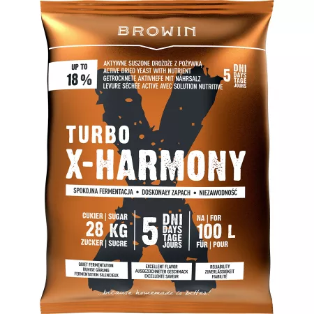 X-HARMONY drożdże gorzelnicze TURBO 18% na100L 360g mega pack